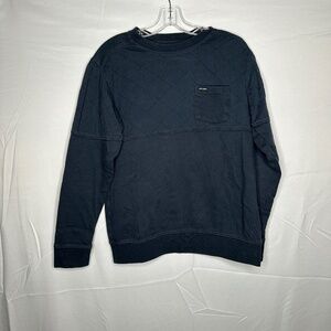 Volcom Navy Blue Quilted Crew Neck Sweatshirt